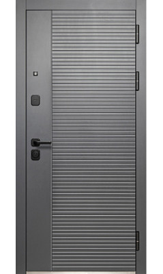 Входная дверь 10см 2МДФ Букле ГРАФИТ ЭМАЛИТ БЕЛЫЙ - фото